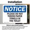 Signmission Please Do Not Throw Paper Towels In The Toilet, 7 in W x Rectangle, Vinyl Decal OS-2PACK-NS-D-57-L-17423 - alternate 2